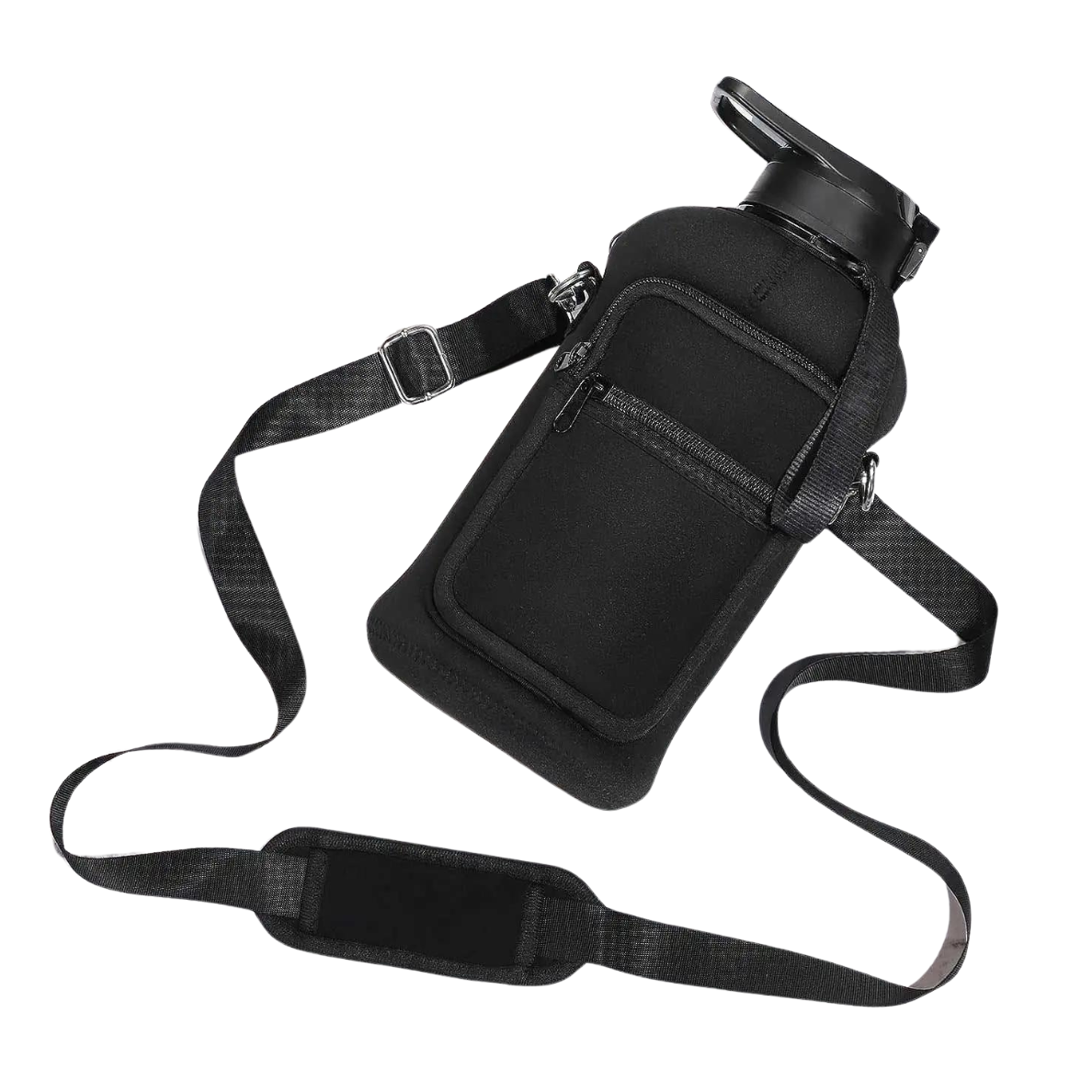 2.2L Plastic Bottle + Protection cover with Phone Pocket and Strap