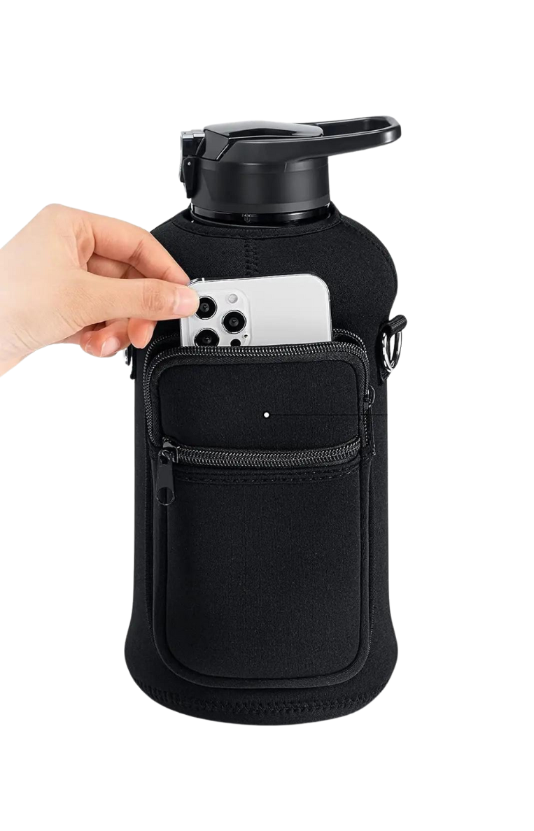 2.2L Plastic Bottle + Protection cover with Phone Pocket and Strap